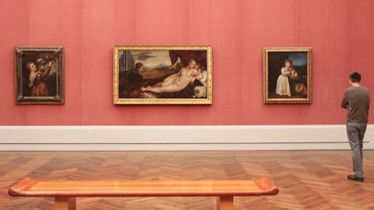 Titian Paintings in the Gemäldegalerie in Berlin Venus with the Organ Player flanked by Girl with a Platter of Fruit and Clarissa Strozzi