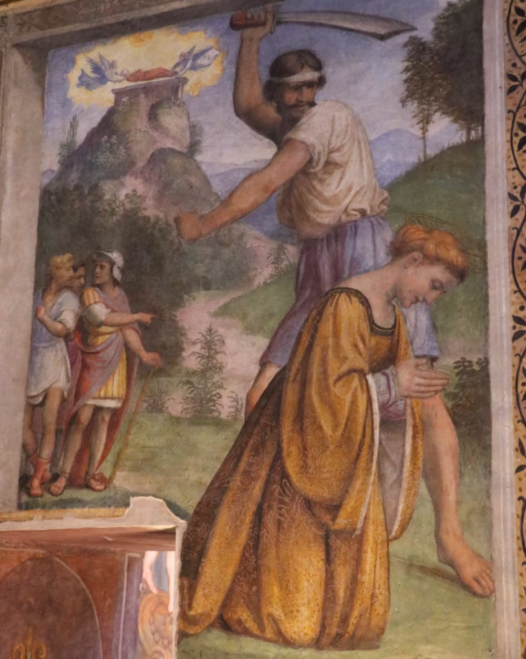 Fresco of the Decapitation of St Catherine in San Maurizio in Milan