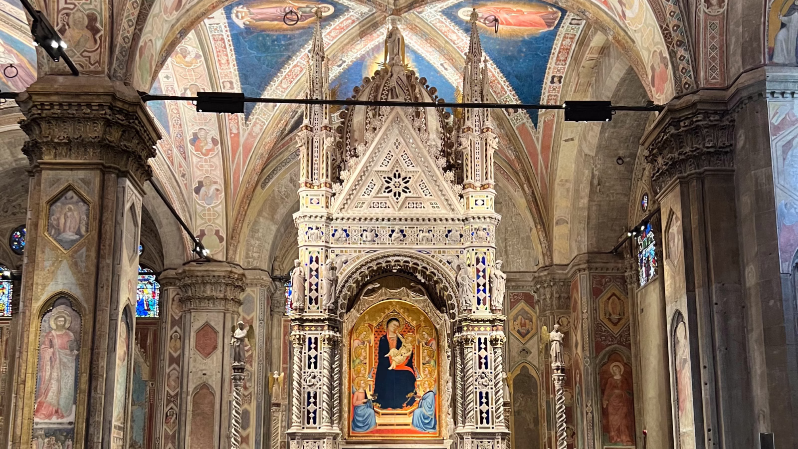 The original sculptures by Donatello, Verrochio, Banco, Ghiberti, Giambologna, and others, an altar painting by Daddi, and a magnificent Gothic tabernacle by Orcagna are the main reasons to visit the Orsanmichele church and museum in Florence.