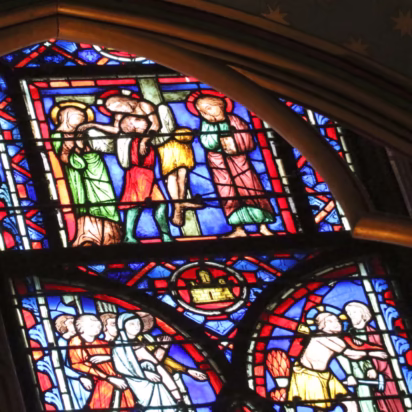 Sainte Chapelle Paris Crucifixion stained-glass window