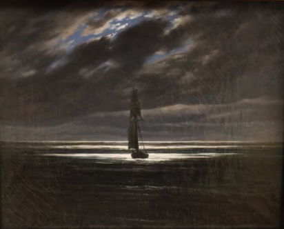 Caspar David Friedrich: Seestück bei Mondschein