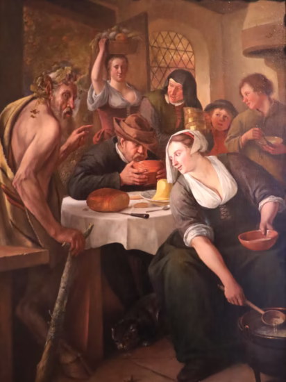 Jan Steen: Satyr and Peasants