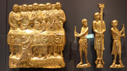 Applique groups in in the Cluny Museum of the Middle Ages in Paris.