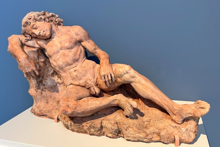 Andrea de Verrocchio - Sleeping Youth (Schlafender Jüngling), c. 1470/80, terracotta, probably a model made for students to copy.