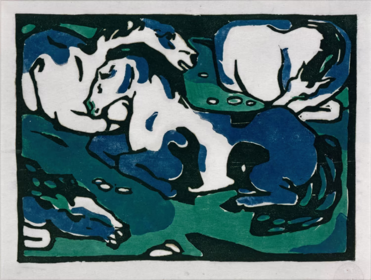Franz Marc: Ruhende Pferde