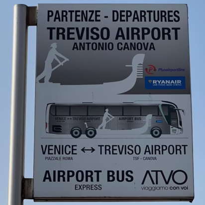 Getting to Venice Antonio Canova Treviso Airport (TSF) is fast on a cheap Barzi or ATVO public transportation bus for budget travelers using flights operated by low-cost airlines such as Ryanair and Wizz.