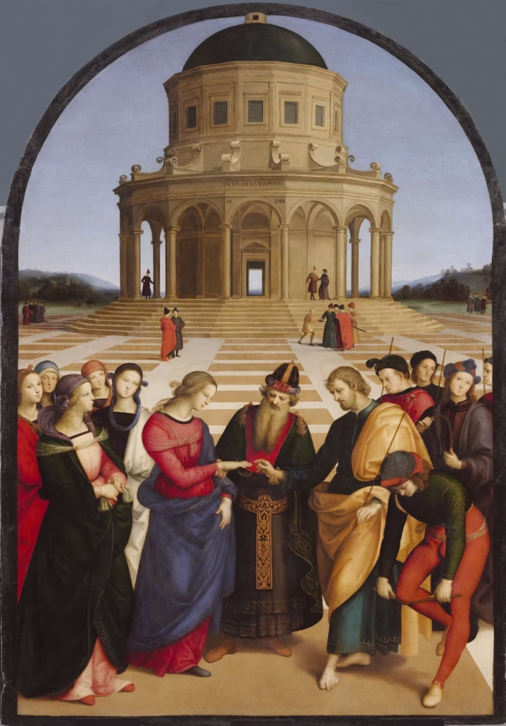 Raphael, The Marriage of the Virgin, 1504, is one of the Brera’s most cherished treasures.