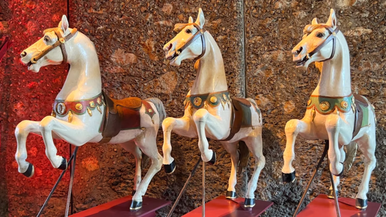 Carousel Horses in Paris Musée des Arts Forains Les Pavillons de Bercy