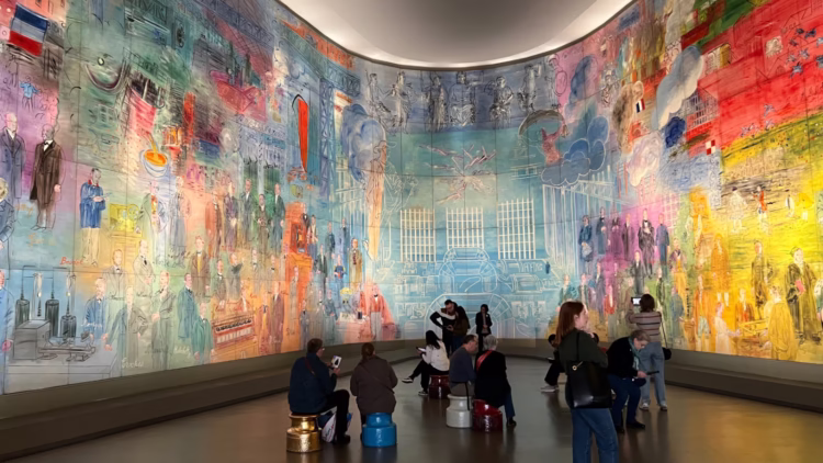The Raoul Dufy Room is one of the highlights of the permanent collection of the Museum of Modern Art in Paris. It beautifully displays a single work: Raoul Dufy's huge La Fée Électricité (The Spirit of Electricity, 1937).