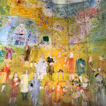 Detail from Raoul Dufy's huge La Fée Électricité (The Spirit of Electricity, 1937) in the Museum of Modern Art (Musée d'Art Moderne de Paris).