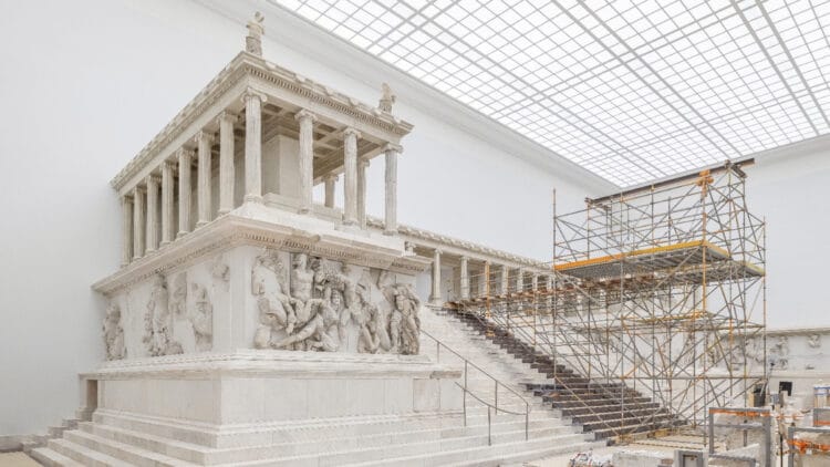 The Pergamon Altar, c. 170 BC, in the exhibition areas of the Antikensammlung in the central section of the Pergamonmuseum