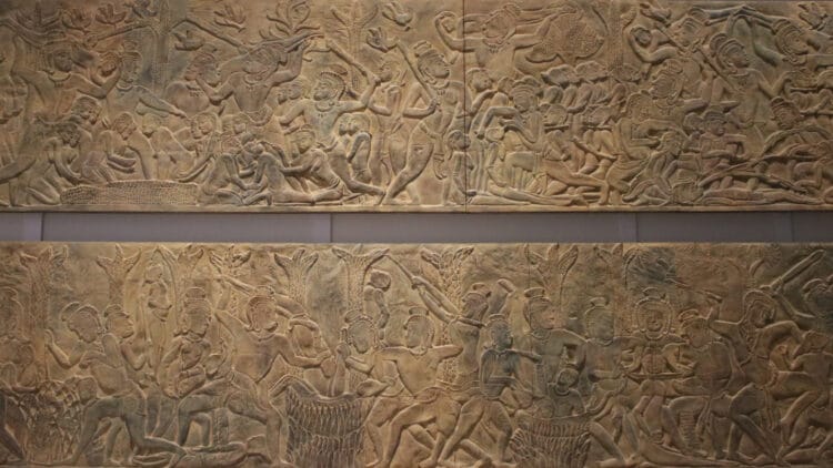 Angkor Wat Reliefs Casts showing scenes from hell in the Asian Art Museum in Berlin