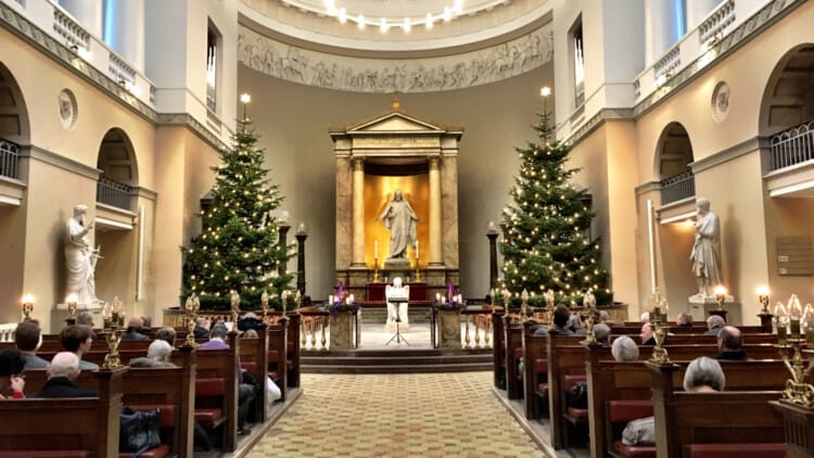 Christmas in the Vor Frue Kirke Domkirke Cathedral in Copenhagen