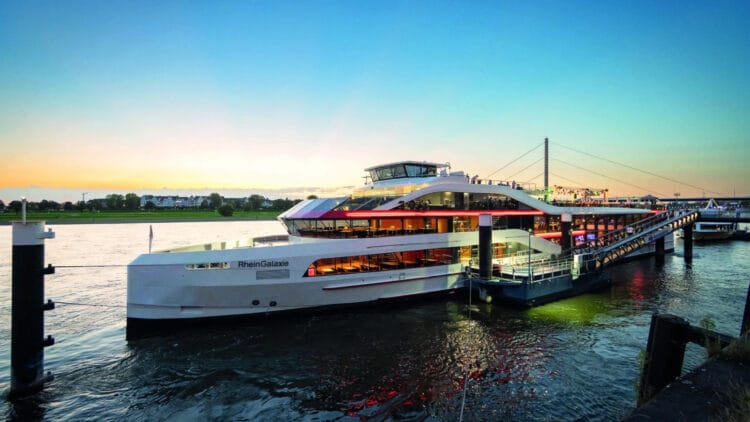 MS RheinGalaxie Rhine River event boat of KD in Düsseldorf